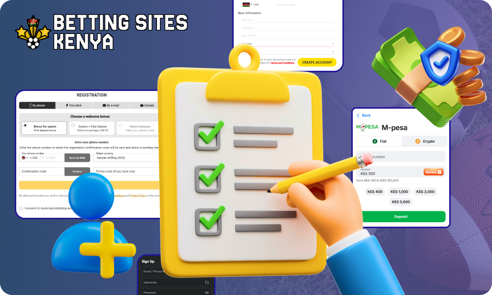 To start betting on the new betting site in Kenya, players simply need to register, top up their balance using their preferred method, and select a sporting event for their first bet