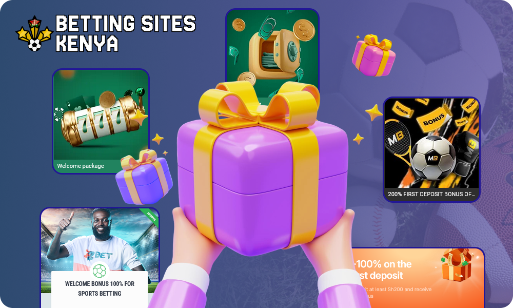 Betting sites in Kenya offer welcome bonuses and promotions such as deposit bonuses, free bets, no deposit offers and cashback